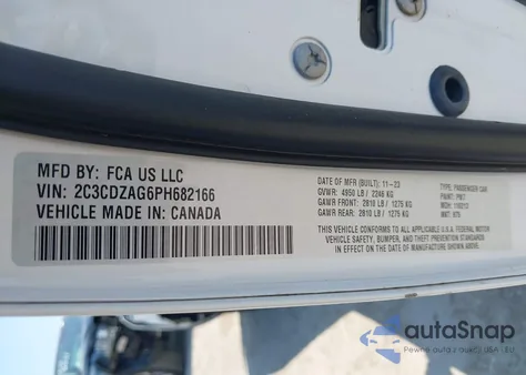 2023 Dodge Challenger Sxt from USA, damaged, VIN 2C3CDZAG6PH682166